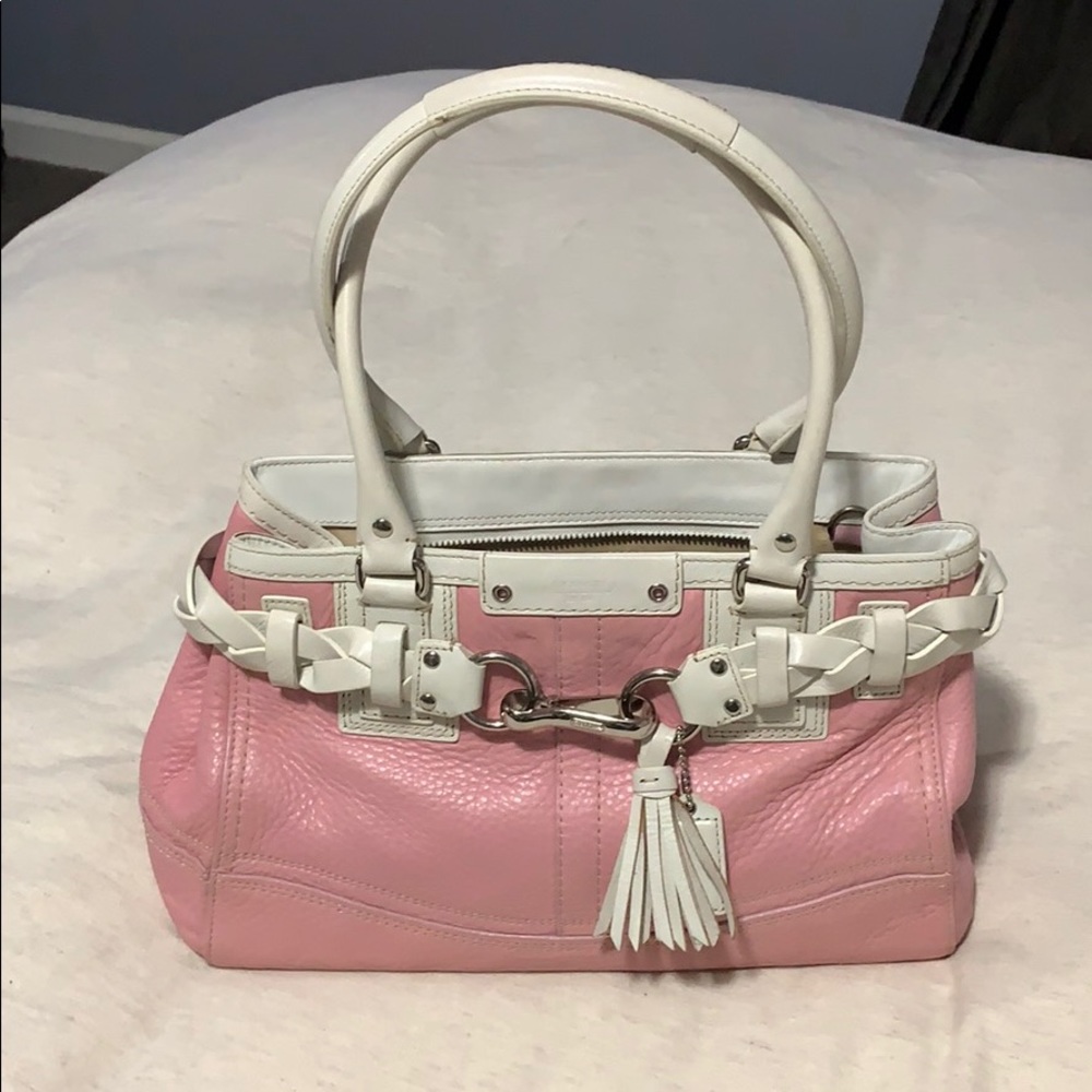 *Rare* Baby Pink and White Leather Shoulder Bag